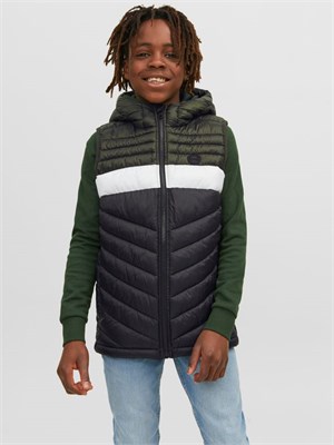 TWO PLAY Jack Jones 12212854 Rosin Jjehero Gilet Verde-Nero Bambino in Abbigliamento