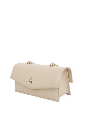 Borsa a tracolla Patrizia Pepe Fly Bamby in pelle beige in DONNA