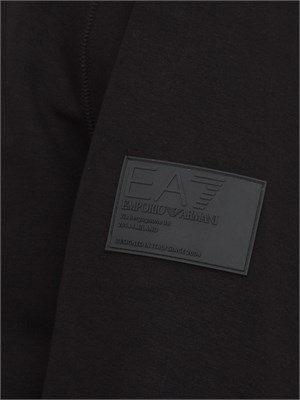 EA7 EMPORIO ARMANI Felpa con cappuccio EA7 Core Identity Unisex in misto viscosa stretch nero in UOMO
