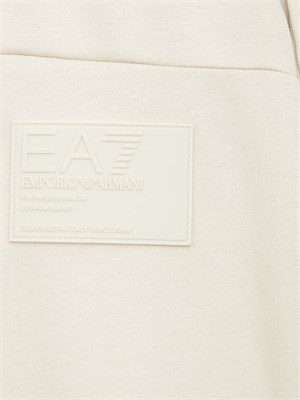 EA7 EMPORIO ARMANI Pantaloni jogger EA7Core Identity Unisex in misto viscosa stretch avorio in UOMO