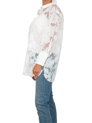 TWIN-SET Camicia Twinset Actitude in organza fil coupé bianca in DONNA