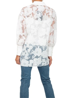 TWIN-SET Camicia Twinset Actitude in organza fil coupé bianca in DONNA
