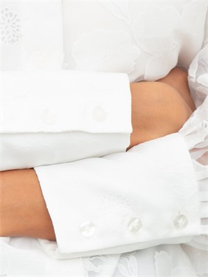 TWIN-SET Camicia Twinset Actitude in organza fil coupé bianca in DONNA