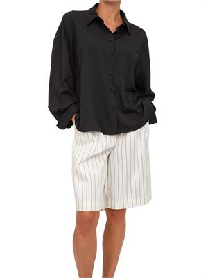 TWIN-SET Camicia Twinset Actitude in crêpe de Chine nera con tasca avanti in DONNA