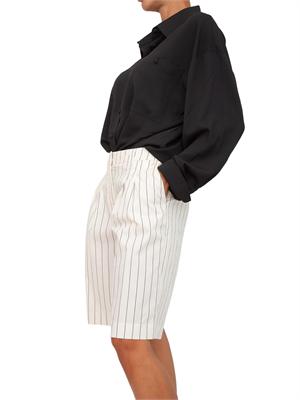 TWIN-SET Camicia Twinset Actitude in crêpe de Chine nera con tasca avanti in DONNA