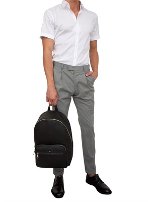 Pantaloni uomo PT Torino in gabardina di cotone grigio con linea carrot in UOMO
