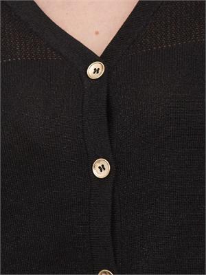 Cardigan regular Fracomina con lurex e con punto rete nero in DONNA