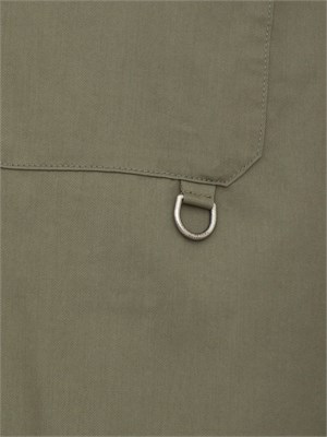 Camicia over Paolo Pecora in gabardina smerigliata verde in UOMO