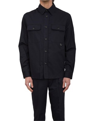 Camicia over Paolo Pecora in gabardina smerigliata blu in UOMO