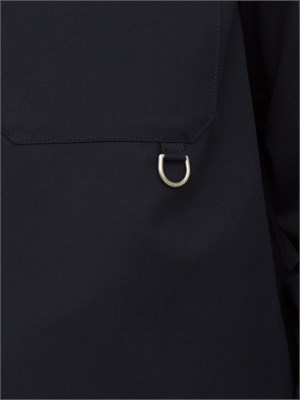 Camicia over Paolo Pecora in gabardina smerigliata blu in UOMO