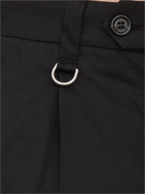 Pantalone chino nero Paolo Pecora con pinces in gabardina in UOMO