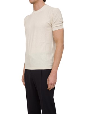 T-shirt in maglia Paolo pecora puro cotone panna in UOMO
