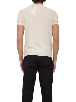 T-shirt in maglia Paolo pecora puro cotone panna in UOMO