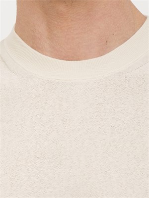 T-shirt in maglia Paolo pecora puro cotone panna in UOMO