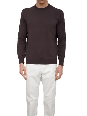 Maglia Girocollo Paolo Pecora in Puro Cotone Extra Fine marrone in UOMO