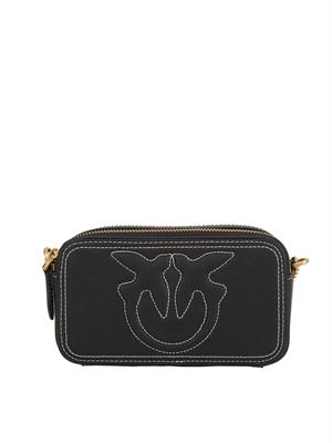 Borsetta a tracolla Pinko con logo Love Birds in rilievo nero in DONNA