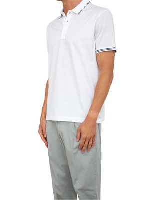 Polo Paul&Shark bianco con dettagli righe a contrasto in UOMO