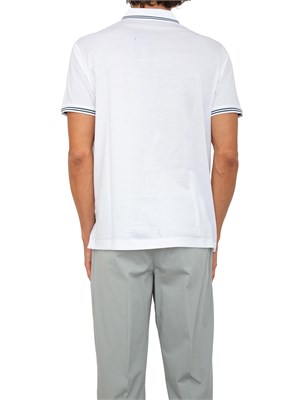 Polo Paul&Shark bianco con dettagli righe a contrasto in UOMO