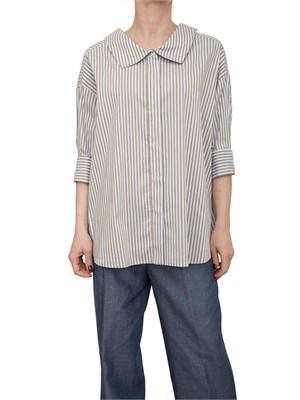 LIU JO Camicia Liu-Jo in popeline con maxi colletto taupe in DONNA