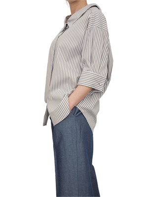 LIU JO Camicia Liu-Jo in popeline con maxi colletto taupe in DONNA