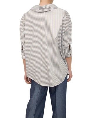 LIU JO Camicia Liu-Jo in popeline con maxi colletto taupe in DONNA