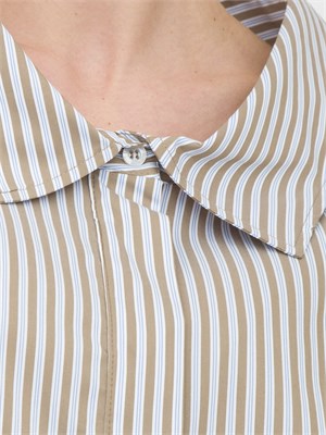 LIU JO Camicia Liu-Jo in popeline con maxi colletto taupe in DONNA