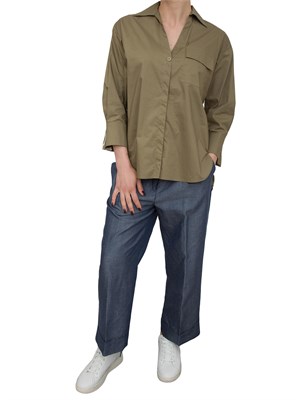 LIU JO Camicia Liu-Jo verde in cotone con stampa in DONNA