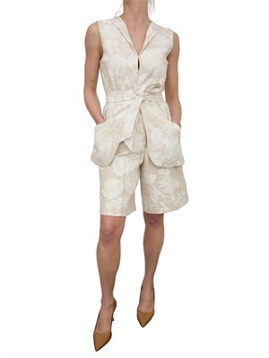 Gilet blazer Blugirl in jacquard floreale color panna in DONNA