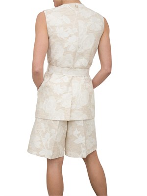 Gilet blazer Blugirl in jacquard floreale color panna in DONNA