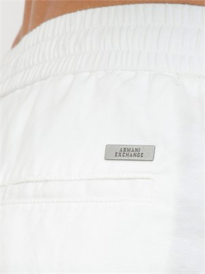 ARMANI EXCHANGE Bermuda A.X. bianco in misto lino in UOMO