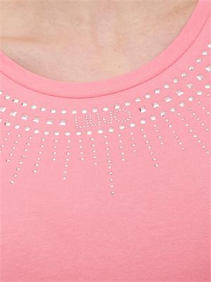 T-shirt rosa Liu Jo con logo e strass in DONNA