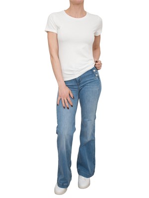 T-shirt bianca Liu Jo con logo e strass in DONNA
