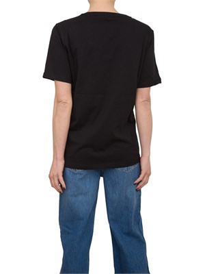 T-shirt nera Liu Jo con logo ricamato con strass in DONNA