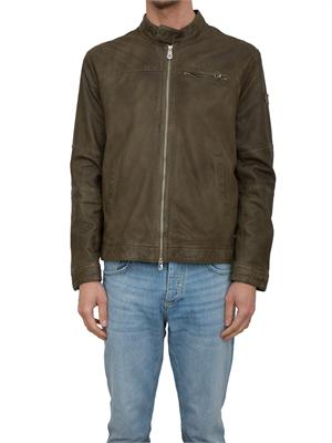 Giubbino pelle verde Peuterey modello biker in UOMO