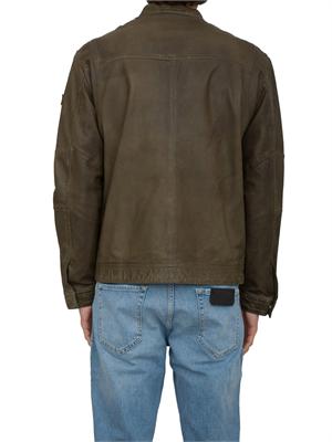 Giubbino pelle verde Peuterey modello biker in UOMO