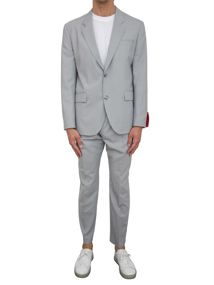 BOSS Abito Hugo extra slim fit in dobby elasticizzato effetto mohair grigio