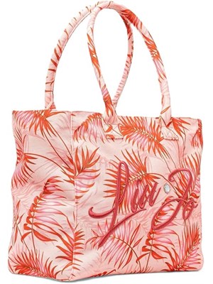 Borsa a spalla Liu Jo mare con charme flower e logo lettering ricamato in DONNA
