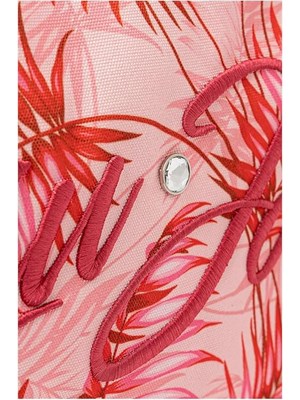 Borsa a spalla Liu Jo mare con charme flower e logo lettering ricamato in DONNA