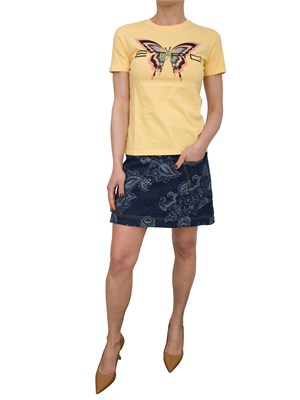 T-shirt Etro gialla con stampa farfalla in DONNA