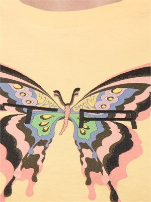 T-shirt Etro gialla con stampa farfalla in DONNA