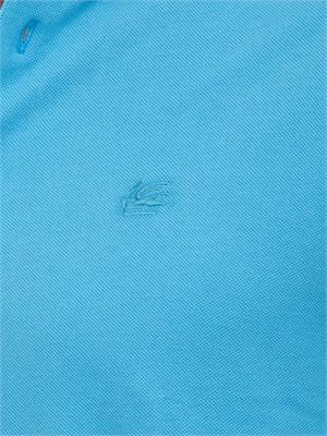 Polo azzurra Etro in cotone con dettaglio stampa floreale sul collo in UOMO
