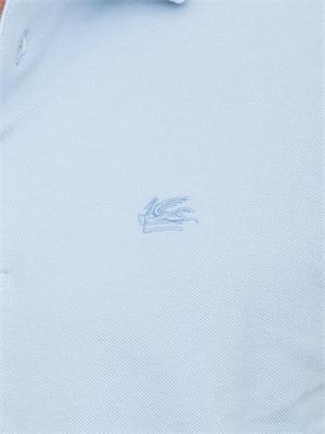 Polo Etro in cotone celeste con Pegaso ricamato in UOMO