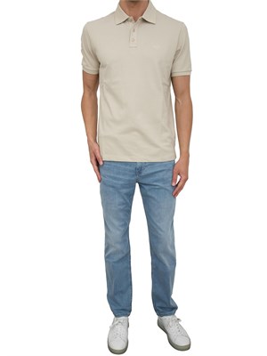 LIU JO Polo Liu-jo beige in piquet con logo in UOMO