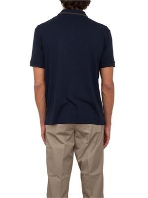 Polo uomo Ea7 Emporio Armani Gold Label in jersey di viscosa blu in UOMO