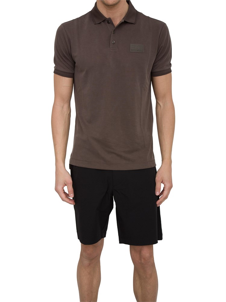 EA7 EMPORIO ARMANI Polo Ea7 Lux Identity in misto modal marrone