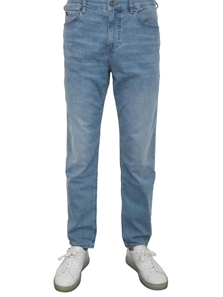 Jeans Maine regular fit in denim elasticizzato blu Boss