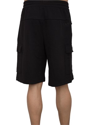 EA7 EMPORIO ARMANI Bermuda cargo EA7 in misto cotone nero in UOMO