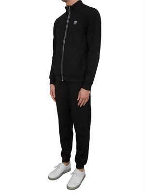 EA7 EMPORIO ARMANI Tuta sportiva Ea7 in misto viscosa con felpa full zip e pantaloni nero in UOMO