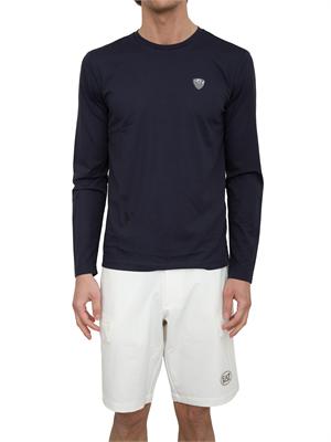EA7 EMPORIO ARMANI T-shirt Ea7 a maniche lunghe in jersey stretch blu in UOMO
