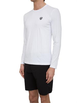 EA7 EMPORIO ARMANI T-shirt Ea7 a maniche lunghe in jersey stretch bianco in UOMO